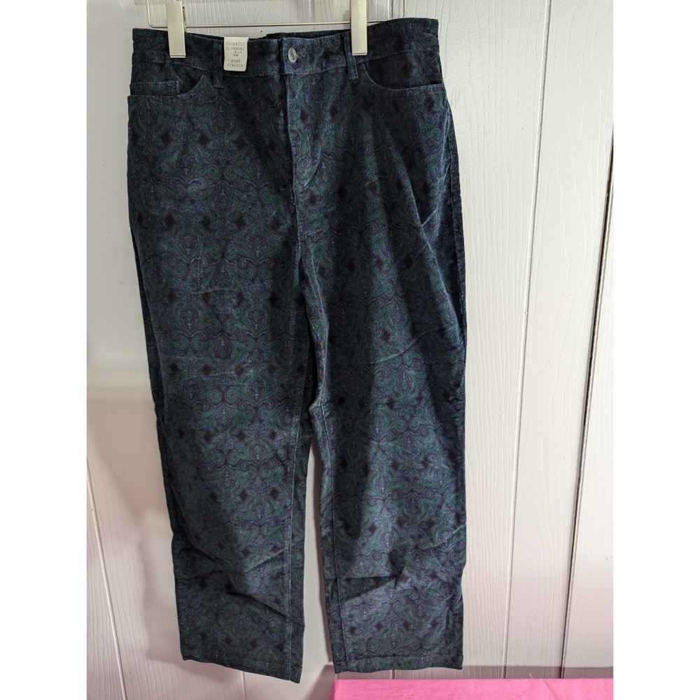 Croft & Barrow womens stretch 14 secretly slimming almost corduroy print pants‎